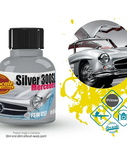 Silver 300SL Mercedes Acrylic Paint 15ml (Fire Scale Modeler)