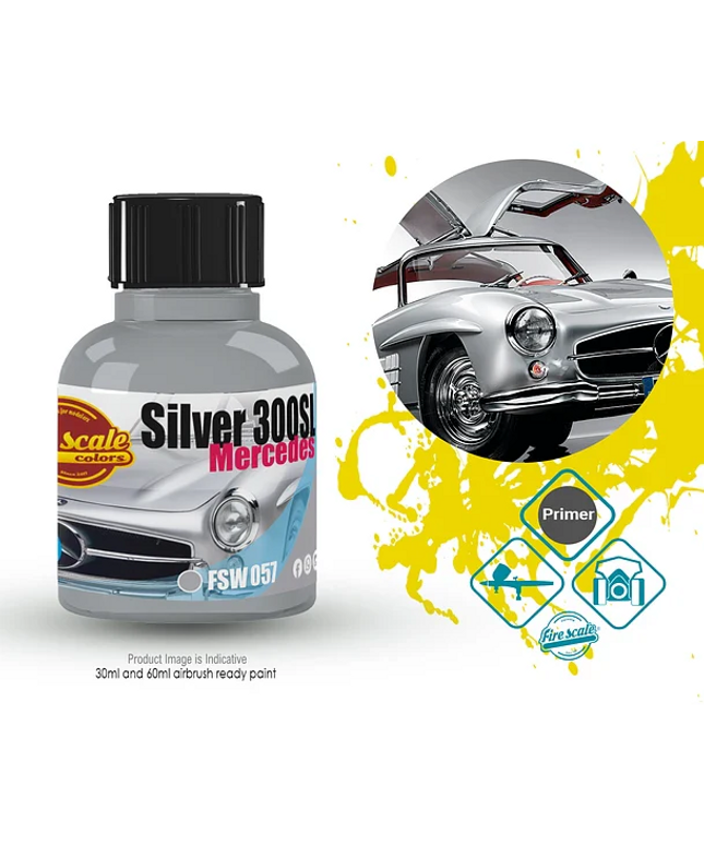 Silver 300SL Mercedes Acrylic Paint 15ml (Fire Scale Modeler)