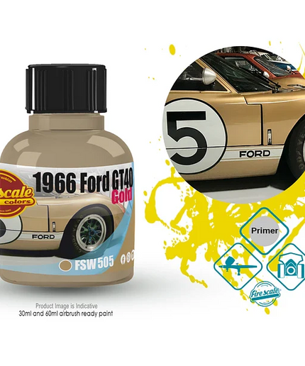 Gold 1966 Ford GT40 Acrylic Paint 15ml (Fire Scale Modeler)