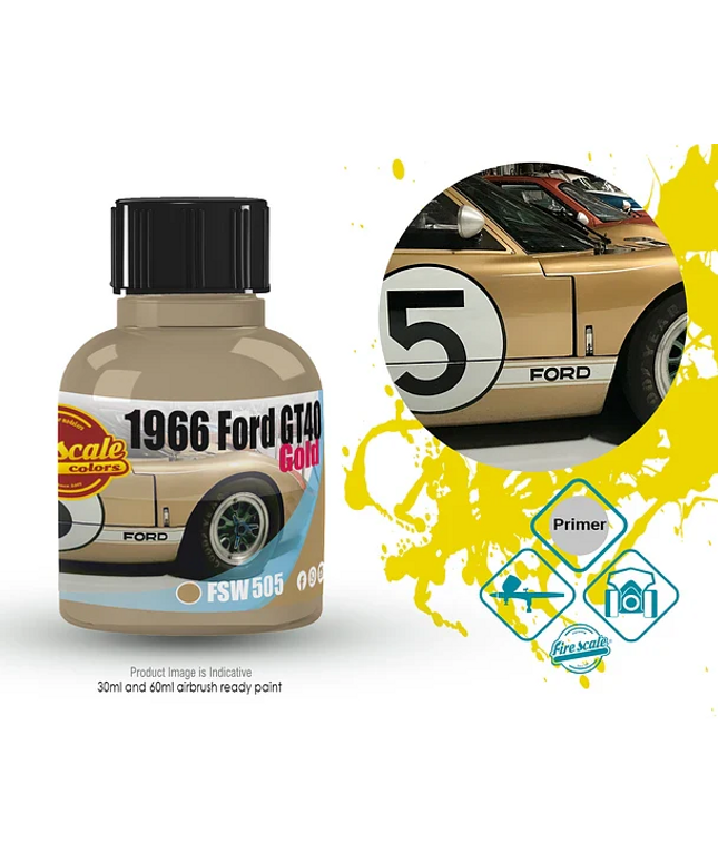 Gold 1966 Ford GT40 Acrylic Paint 15ml (Fire Scale Modeler)