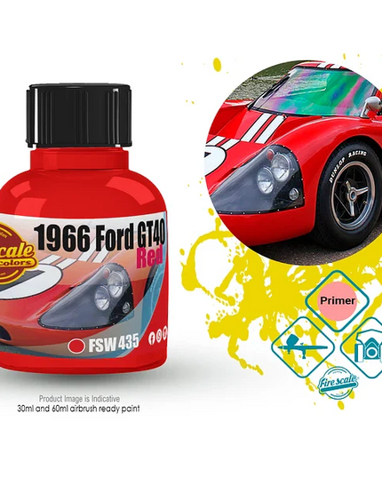 Red 1966 Ford GT40 Acrylic Paint 15ml (Fire Scale Modeler)