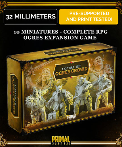 10 miniatures - EARLY BIRD - complete RPG ogres expansion game - CONTRA THE OGRES CROWD - Premium Package - MASTER OF DUNGEONS QUEST