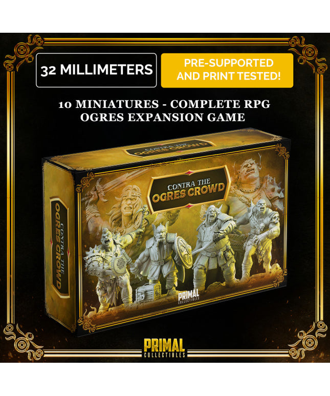 10 miniatures - EARLY BIRD - complete RPG ogres expansion game - CONTRA THE OGRES CROWD - Premium Package - MASTER OF DUNGEONS QUEST