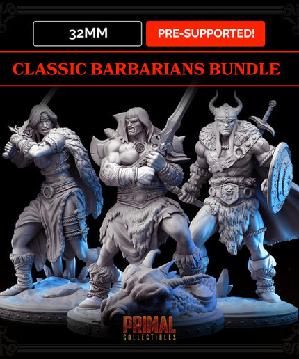32mm - Classic RPG barbarians bundle - MASTERS OF DUNGEONS QUEST