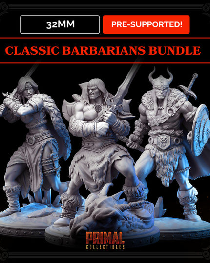 32mm - Classic RPG barbarians bundle - MASTERS OF DUNGEONS QUEST