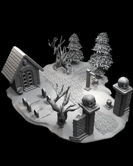 DRM020 Graveyard M2 Diorama :: Game Pop Dioramas :: Black Blossom Games