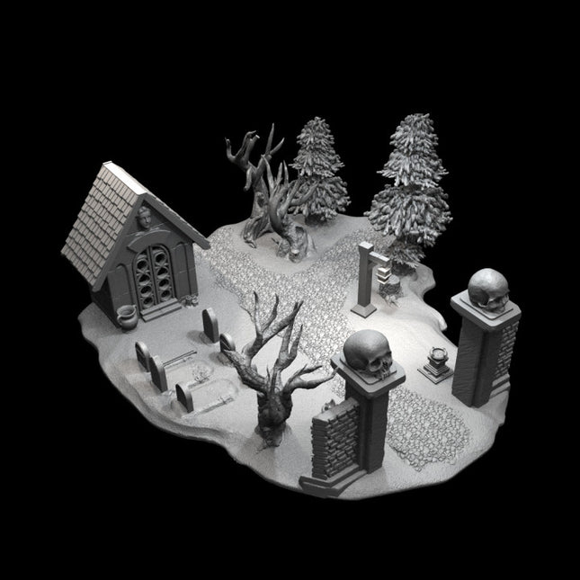 DRM020 Graveyard M2 Diorama :: Game Pop Dioramas :: Black Blossom Games