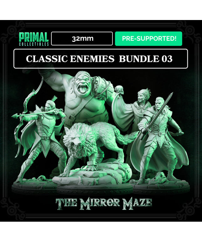 5 miniatures - 32mm - Classic RPG game enemies bundle - THE MIRROR MAZE - MASTERS OF DUNGEONS QUEST