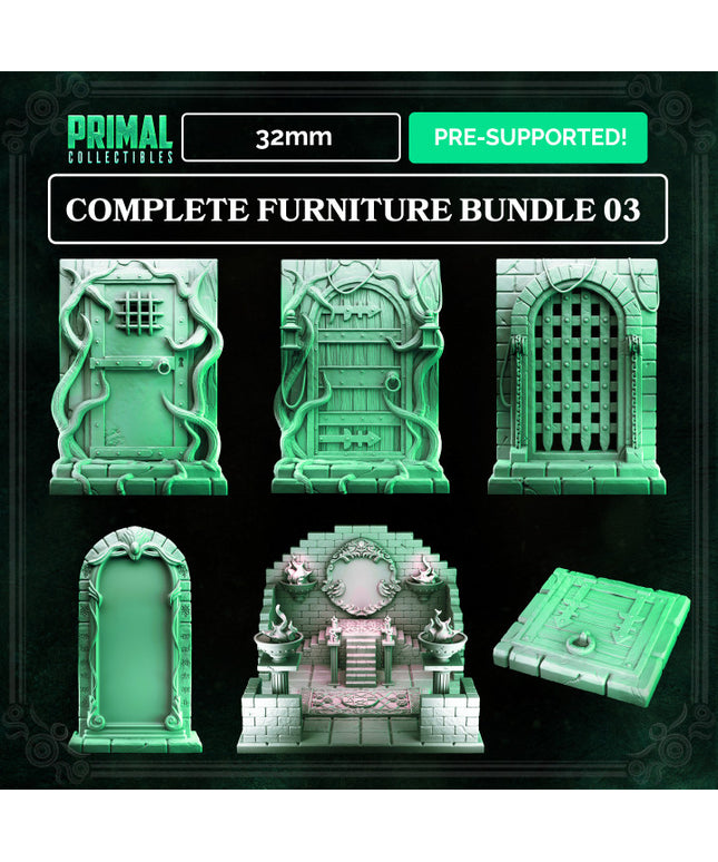 6 miniatures - 32mm - Complete furniture RPG elves expansion game - THE MIRROR MAZE - MASTERS OF DUNGEONS QUEST