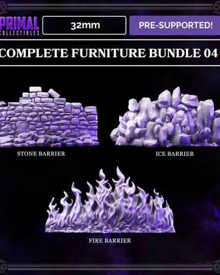 34 miniatures - COMPLETE FURNITURE RPG SET - MASTERS OF DUNGEONS QUEST - Premium Package