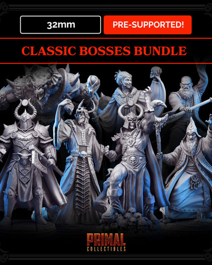 8 miniatures - 32mm - classic miniatures RPG bosses - MASTERS OF DUNGEONS QUEST