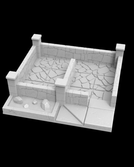 Village Ruins Battle Map :: Incredible Realms Nulan & Tnjan / 14 Pieces