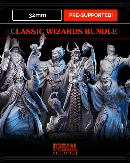8 miniatures - 32mm - Classic RPG game wizards bundle - MASTERS OF DUNGEONS QUEST