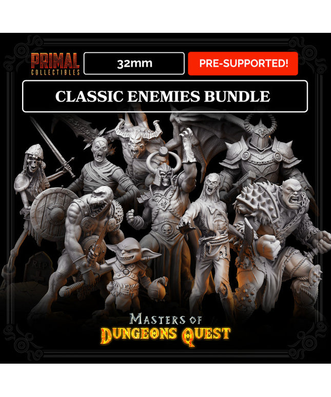 10 miniatures - 32mm - Classic RPG game enemies bundle - MASTERS OF DUNGEONS QUEST