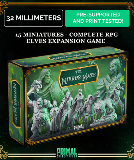 15 miniatures - complete RPG elves expansion game - THE MIRROR MAZE - Premium Package - MASTER OF DUNGEONS QUEST