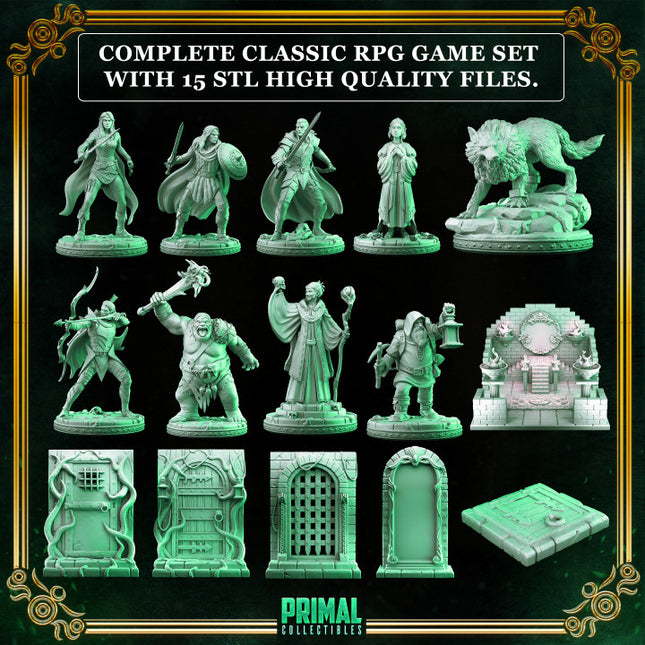 15 miniatures - complete RPG elves expansion game - THE MIRROR MAZE - Premium Package - MASTER OF DUNGEONS QUEST