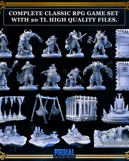 20 miniatures - complete RPG ice expansion game - FREEZING DARKNESS - Premium Package - MASTER OF DUNGEONS QUEST