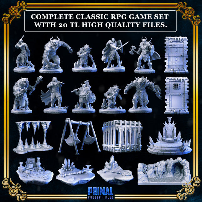 20 miniatures - complete RPG ice expansion game - FREEZING DARKNESS - Premium Package - MASTER OF DUNGEONS QUEST