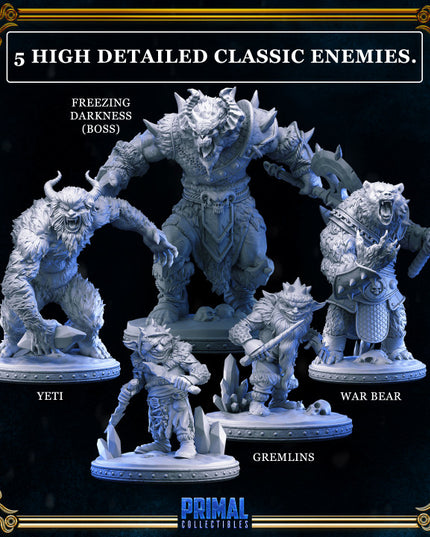 20 miniatures - complete RPG ice expansion game - FREEZING DARKNESS - Premium Package - MASTER OF DUNGEONS QUEST