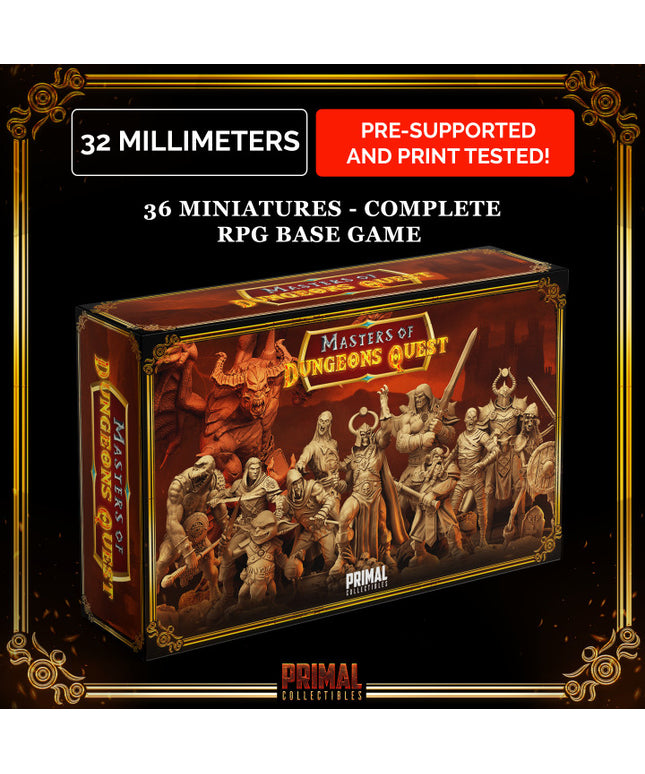 38 miniatures - complete RPG base game - MASTERS OF DUNGEONS QUEST - Premium Package