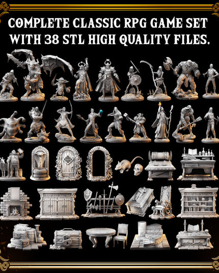 38 miniatures - complete RPG base game - MASTERS OF DUNGEONS QUEST - Premium Package