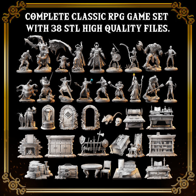 38 miniatures - complete RPG base game - MASTERS OF DUNGEONS QUEST - Premium Package