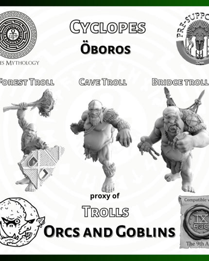 Orcas and Goblins  , oboros, Cyclopes , 3 Figures