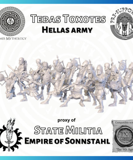 Empire of Sonnstahl , Tebas Toxotes, Hellas Army ,12 Figure