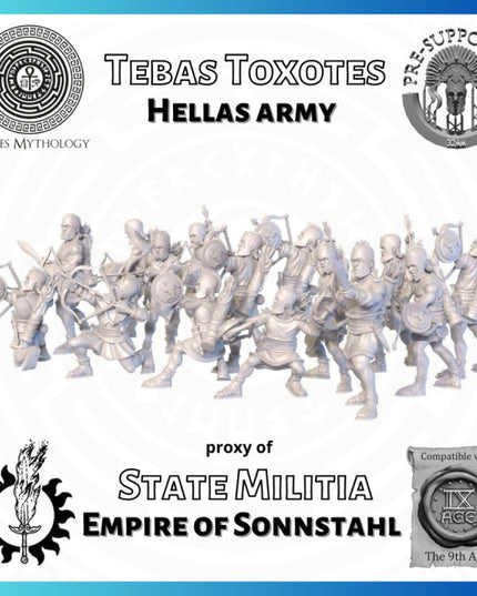 Empire of Sonnstahl , Tebas Toxotes, Hellas Army ,12 Figure