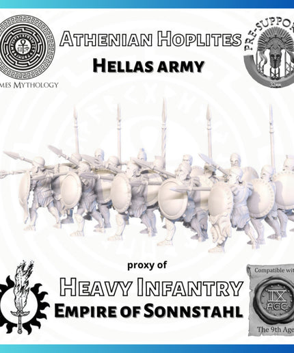 Empire of Sonnstahl , Athenian Hoplites, Hellas Army ,15 Figure
