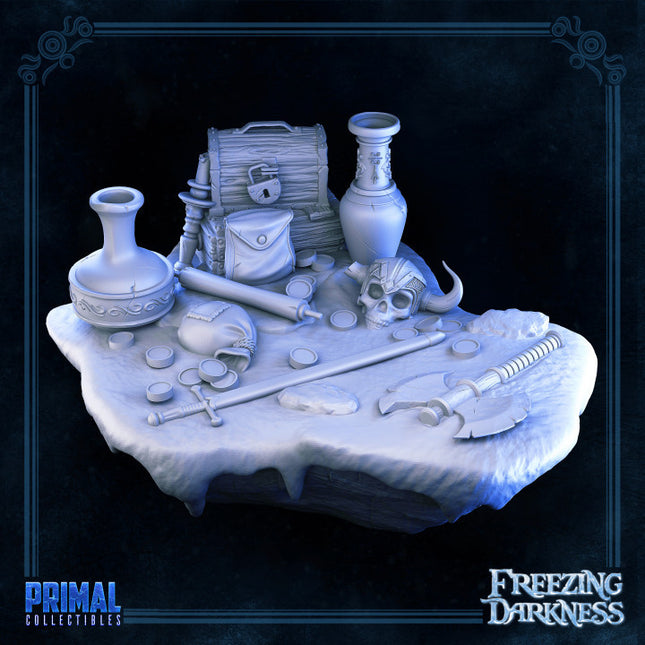 10 miniatures - 32mm - Complete furniture RPG ice expansion game - FREEZING DARKNESS - MASTERS OF DUNGEONS QUEST