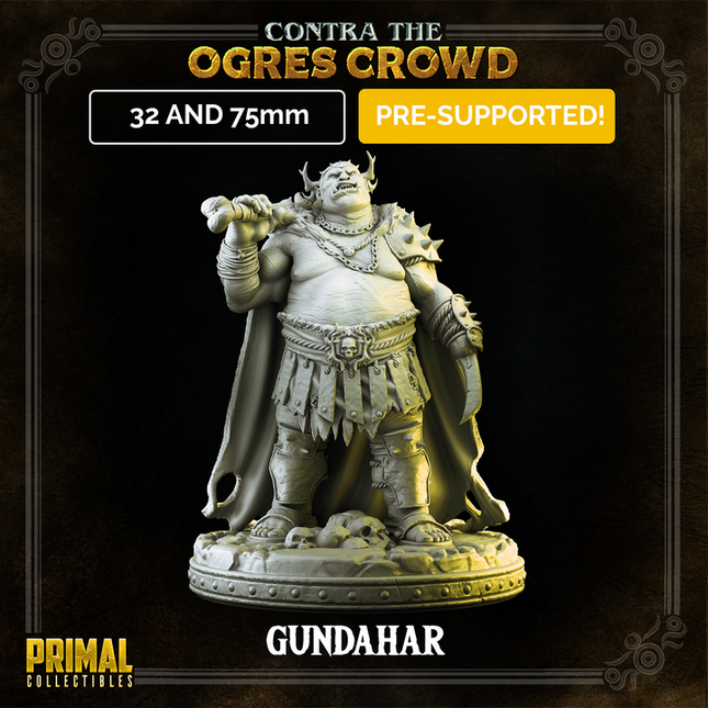 4 miniatures - 32mm - Classic Ogres Bundle - CONTRA THE OGRES CROWD - MASTERS OF DUNGEONS QUEST
