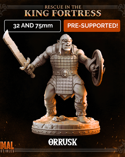 5 miniatures - 32mm - Classic Orcs Bundle - RESCUE IN THE KING FORTRESS - MASTERS OF DUNGEONS QUEST