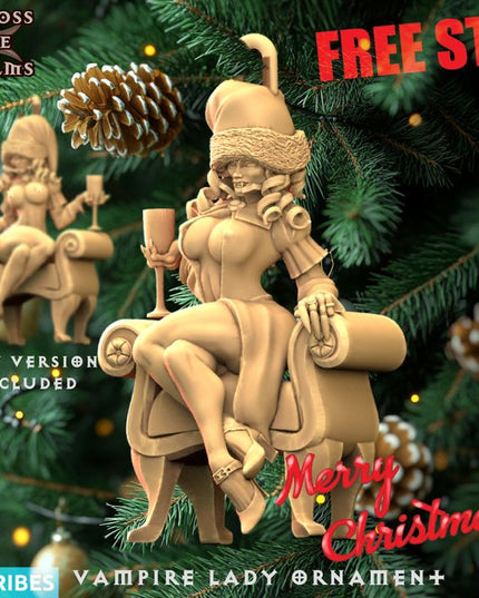 Vampire Santa Lady Christmas Ornament