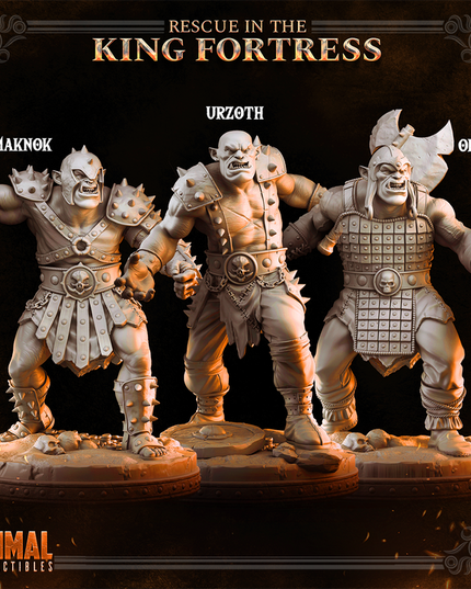 5 miniatures - 32mm - Classic Orcs Bundle - RESCUE IN THE KING FORTRESS - MASTERS OF DUNGEONS QUEST
