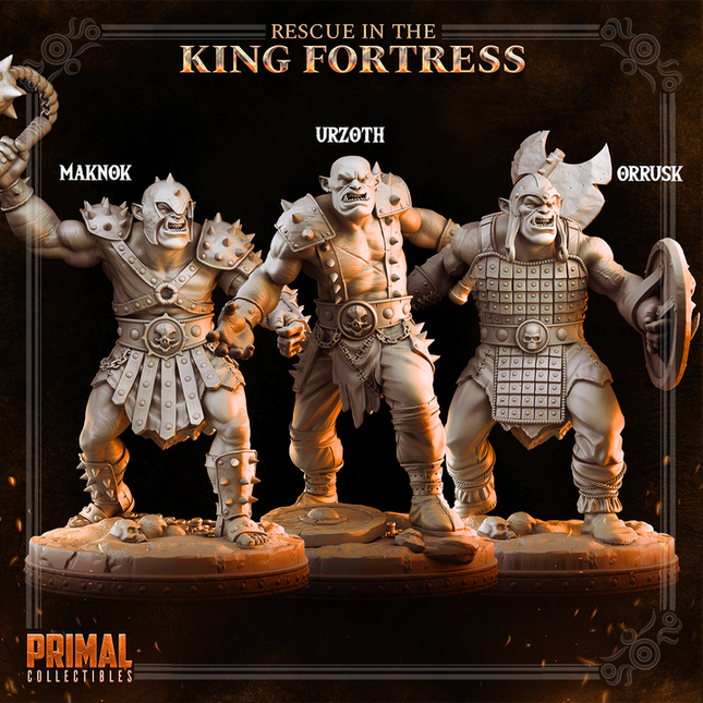 5 miniatures - 32mm - Classic Orcs Bundle - RESCUE IN THE KING FORTRESS - MASTERS OF DUNGEONS QUEST