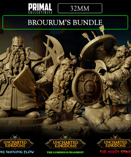 3 miniatures - 32mm - Brourum's Bundle - Uncharted Kingdom