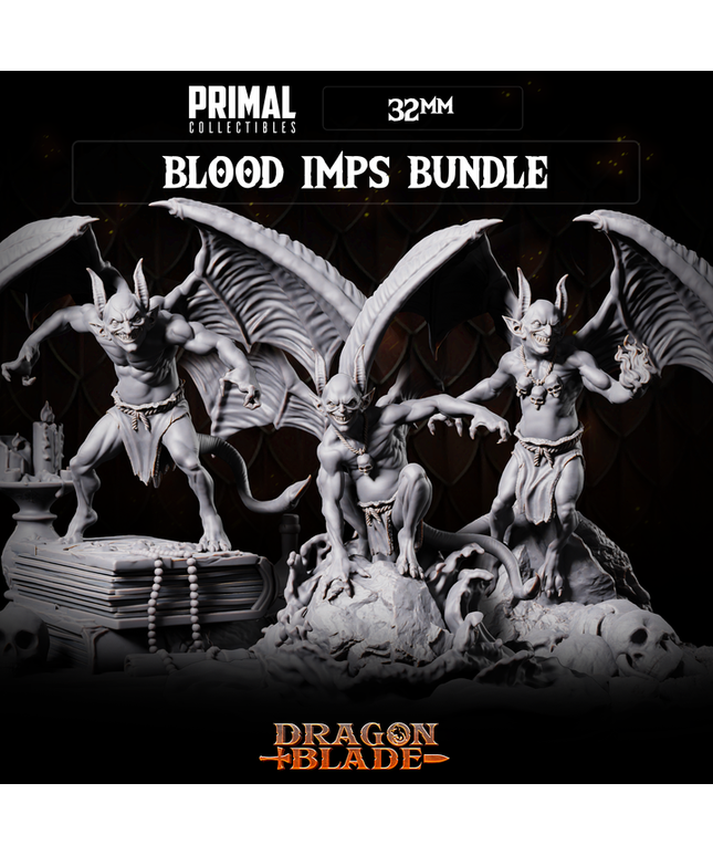 3 miniatures - 32mm - Blood Imps Bundle - DragonBlade
