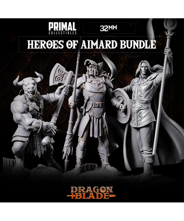3 miniatures - 32mm - Heroes of Aimard Bundle - DragonBlade