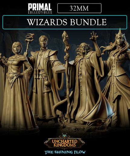 4 miniatures - 32mm - Wizards Bundle - Uncharted Kingdom