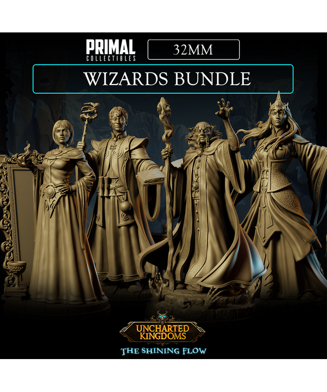 4 miniatures - 32mm - Wizards Bundle - Uncharted Kingdom