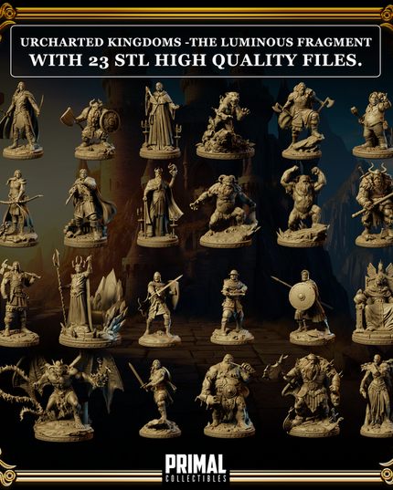 23 miniatures - Complete RPG game - THE LUMINOUS FRAGMENT - Premium Package - UNCHARTED KINGDOMS