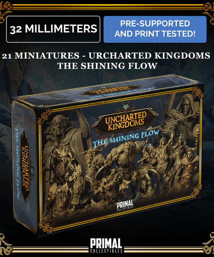 21 miniatures - Complete RPG game - THE SHINING FLOW - Premium Package - UNCHARTED KINGDOMS