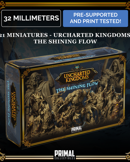 21 miniatures - Complete RPG game - THE SHINING FLOW - Premium Package - UNCHARTED KINGDOMS