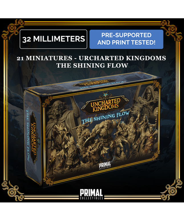 21 miniatures - Complete RPG game - THE SHINING FLOW - Premium Package - UNCHARTED KINGDOMS