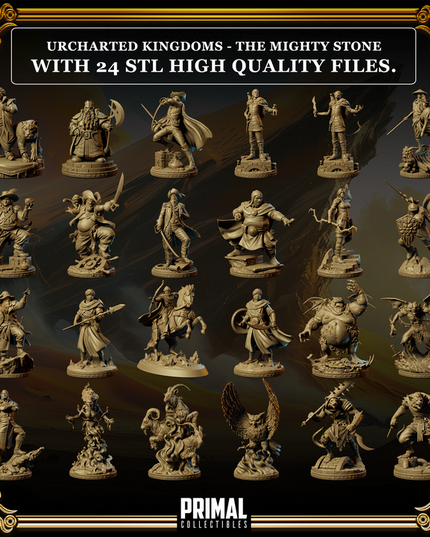 24 miniatures - Complete RPG game - THE MIGHTY STONE - Premium Package - UNCHARTED KINGDOMS