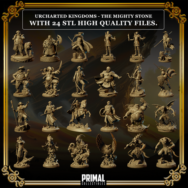 24 miniatures - Complete RPG game - THE MIGHTY STONE - Premium Package - UNCHARTED KINGDOMS