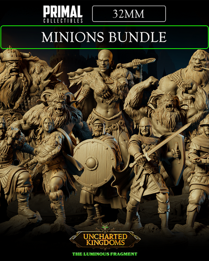 10 miniatures - 32mm - Classic The Luminous Fragment game Enemies/minions Bundle - Uncharted Kingdom