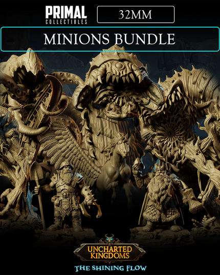 8 miniatures - 32mm - Classic The Shining Flow game Enemies/minions Bundle - Uncharted Kingdom