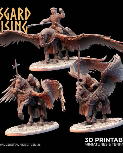 MEDIEVAL: Medieval Celestial Riders (On Ground Poses - Spears) /Modular/ /Pre-supported/